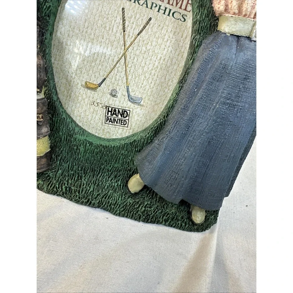 1993 Photo Frame Figi Graphics 3D Woman Golfer Vintage Ceramic 7.5